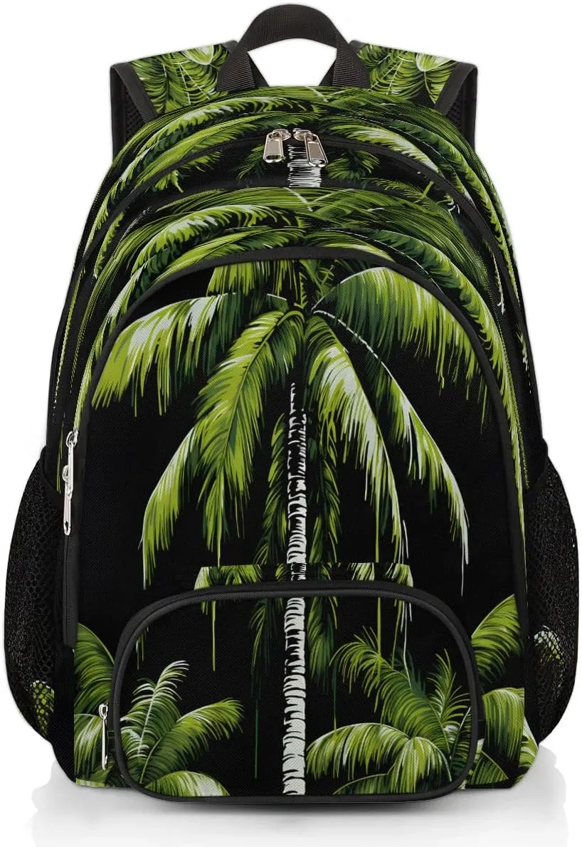 Tropical Plants Beach Palm Trees Backpack for Women Men Laptop Backpack Work Bag Travel Hiking Camping Casual Daypack