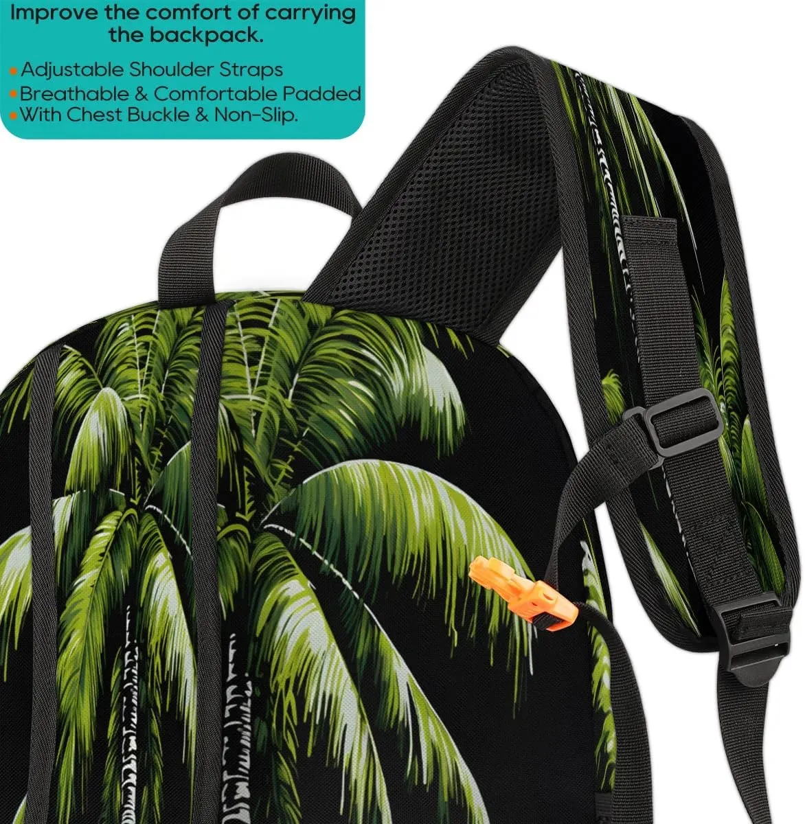 Tropical Plants Beach Palm Trees Backpack for Women Men Laptop Backpack Work Bag Travel Hiking Camping Casual Daypack