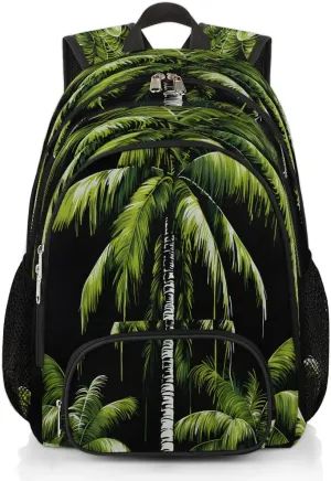 Tropical Plants Beach Palm Trees Backpack for Women Men Laptop Backpack Work Bag Travel Hiking Camping Casual Daypack