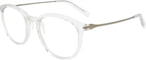 TUMI - VTU801 Unisex Reading Glasses - Blue Light Blocking Eyeglasses for Men & Women - Stylish Round Shape Eyewear - 10mm - Crystal Navy