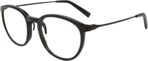 TUMI - VTU801 Unisex Reading Glasses - Blue Light Blocking Eyeglasses for Men & Women - Stylish Round Shape Eyewear - 25mm - Black