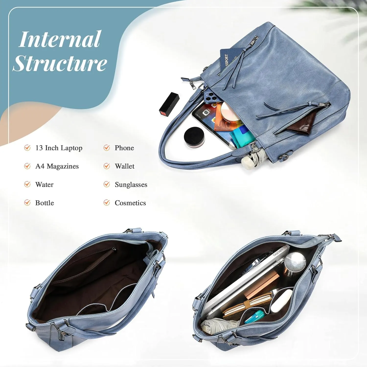 UBORSE Tote Bags Women Purses and Handbags Top Handle Soft Shoulder Bag Ladies Designer Vegan Leather Satchel 2pcs Purse Set
