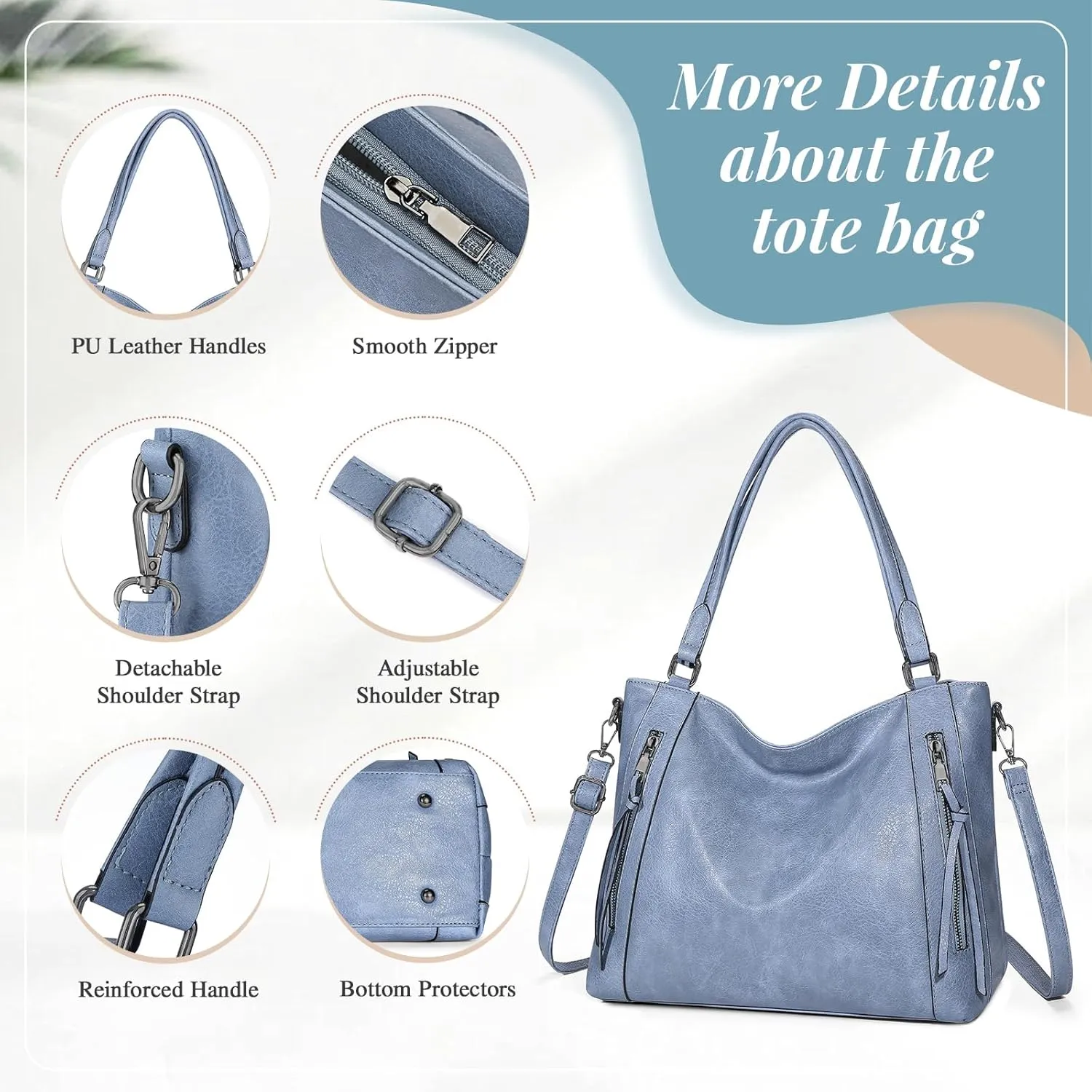 UBORSE Tote Bags Women Purses and Handbags Top Handle Soft Shoulder Bag Ladies Designer Vegan Leather Satchel 2pcs Purse Set
