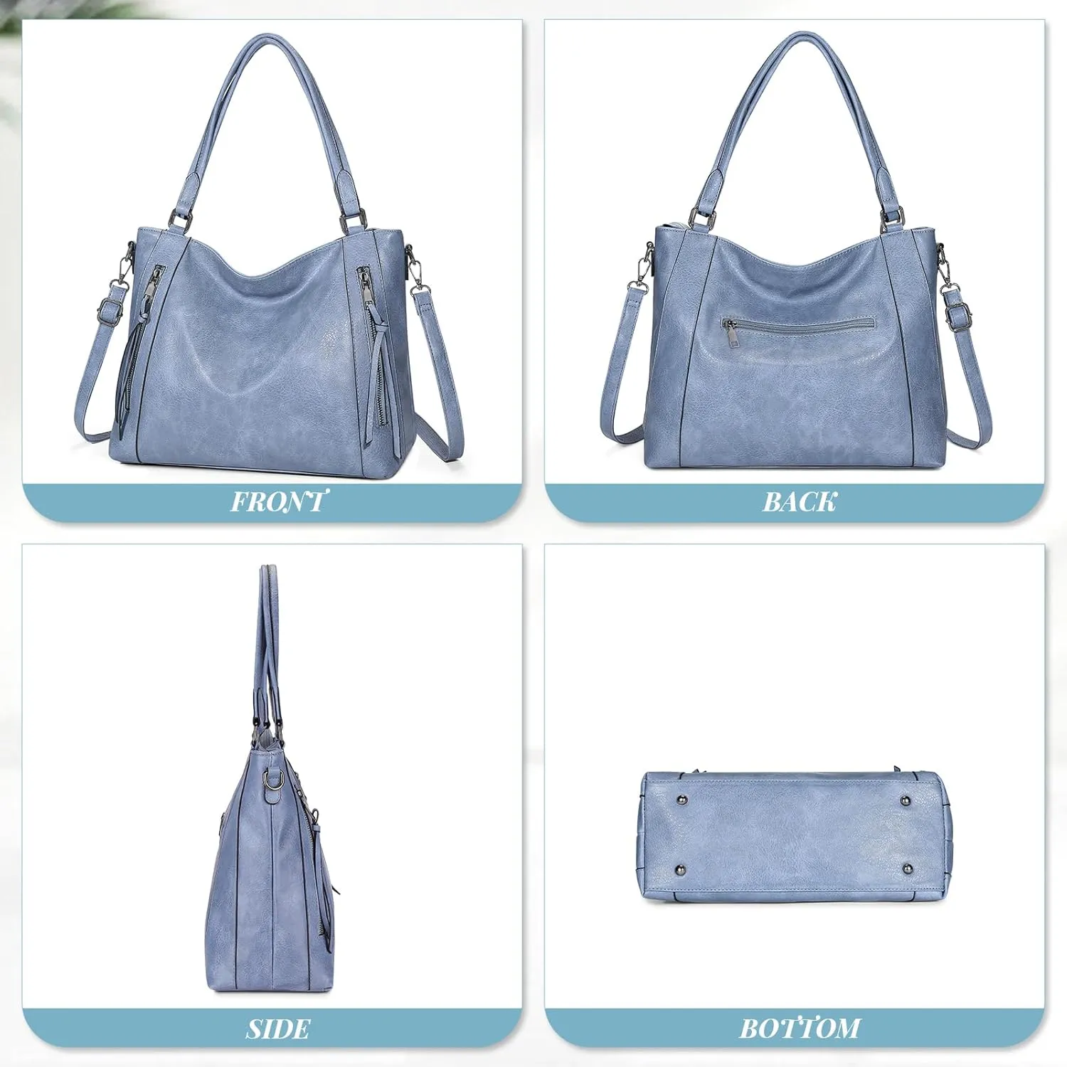 UBORSE Tote Bags Women Purses and Handbags Top Handle Soft Shoulder Bag Ladies Designer Vegan Leather Satchel 2pcs Purse Set