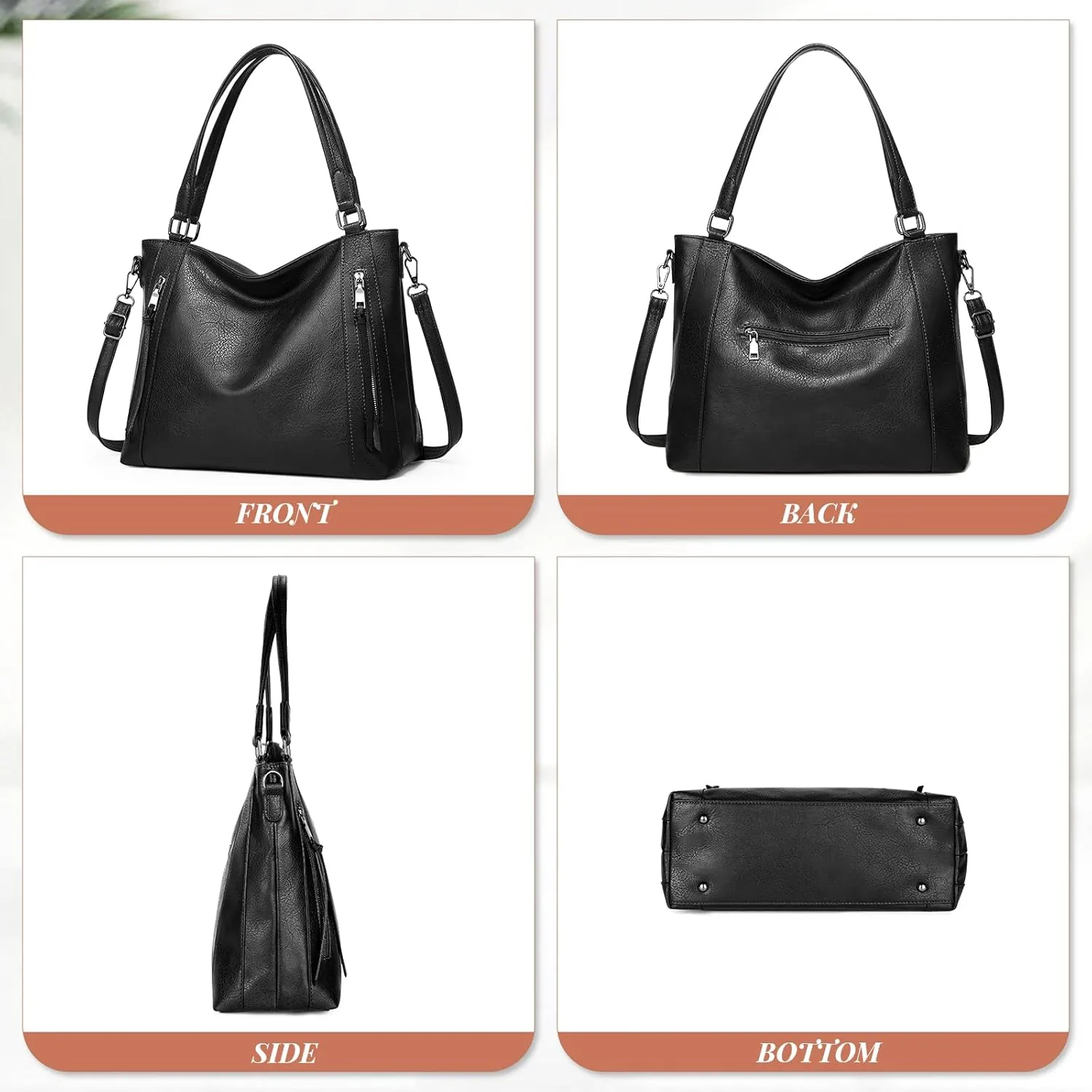 UBORSE Tote Bags Women Purses and Handbags Top Handle Soft Shoulder Bag Ladies Designer Vegan Leather Satchel 2pcs Purse Set