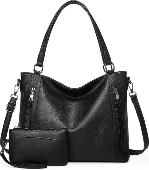 UBORSE Tote Bags Women Purses and Handbags Top Handle Soft Shoulder Bag Ladies Designer Vegan Leather Satchel 2pcs Purse Set