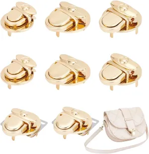 UNICRAFTALE 8Pcs 4 Sizes Iron Tuck Lock Clasp Light Gold Purse Thumb Lock wist Locks Fasteners Metal Hardware Clip Clasp Buckles with Washers for Bag Replacement Accessories Handbag Making