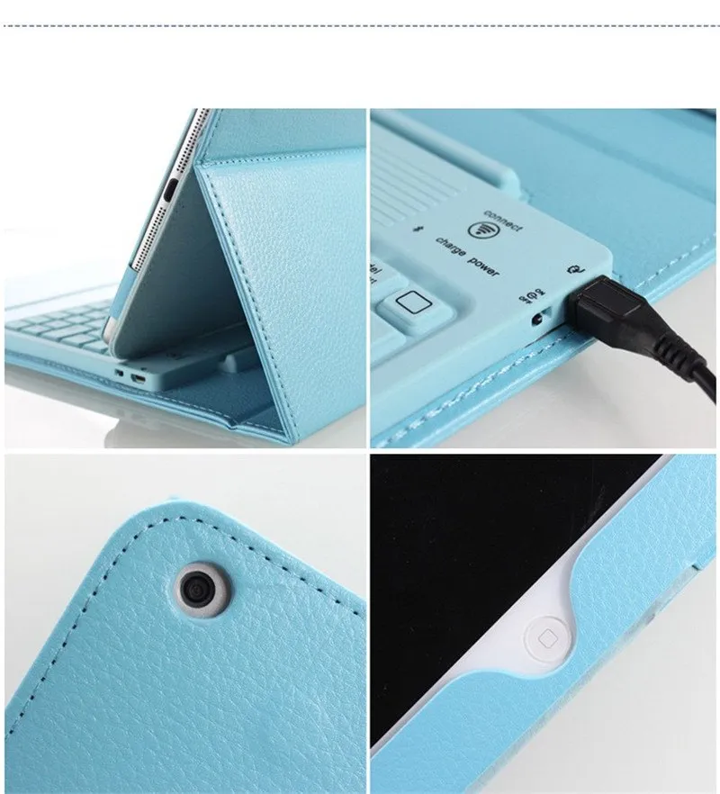 Universal Case with Bluetooth Wireless Silicone Keyboard Cover for iPad MINI 1/2/3 Flip Flexible Stand Cover