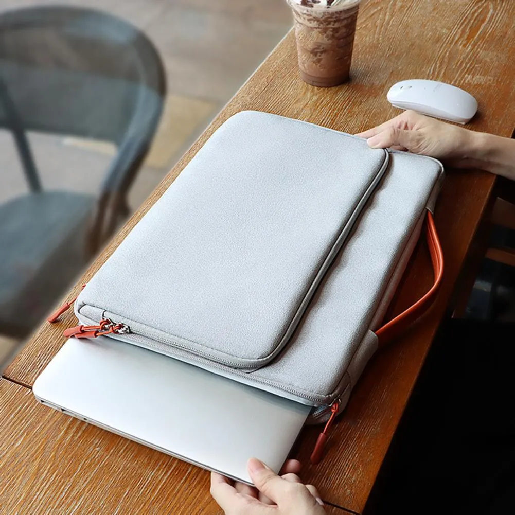 Universal Laptop Handbag 13/13 3/14 1 15 4 Inches Notebook Sleeve for Macbook Double Zipper Computer Carrying Bag Briefcase