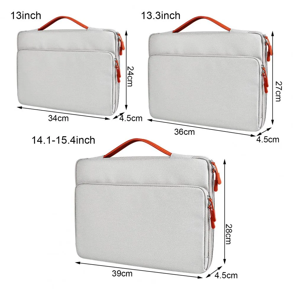 Universal Laptop Handbag 13/13 3/14 1 15 4 Inches Notebook Sleeve for Macbook Double Zipper Computer Carrying Bag Briefcase