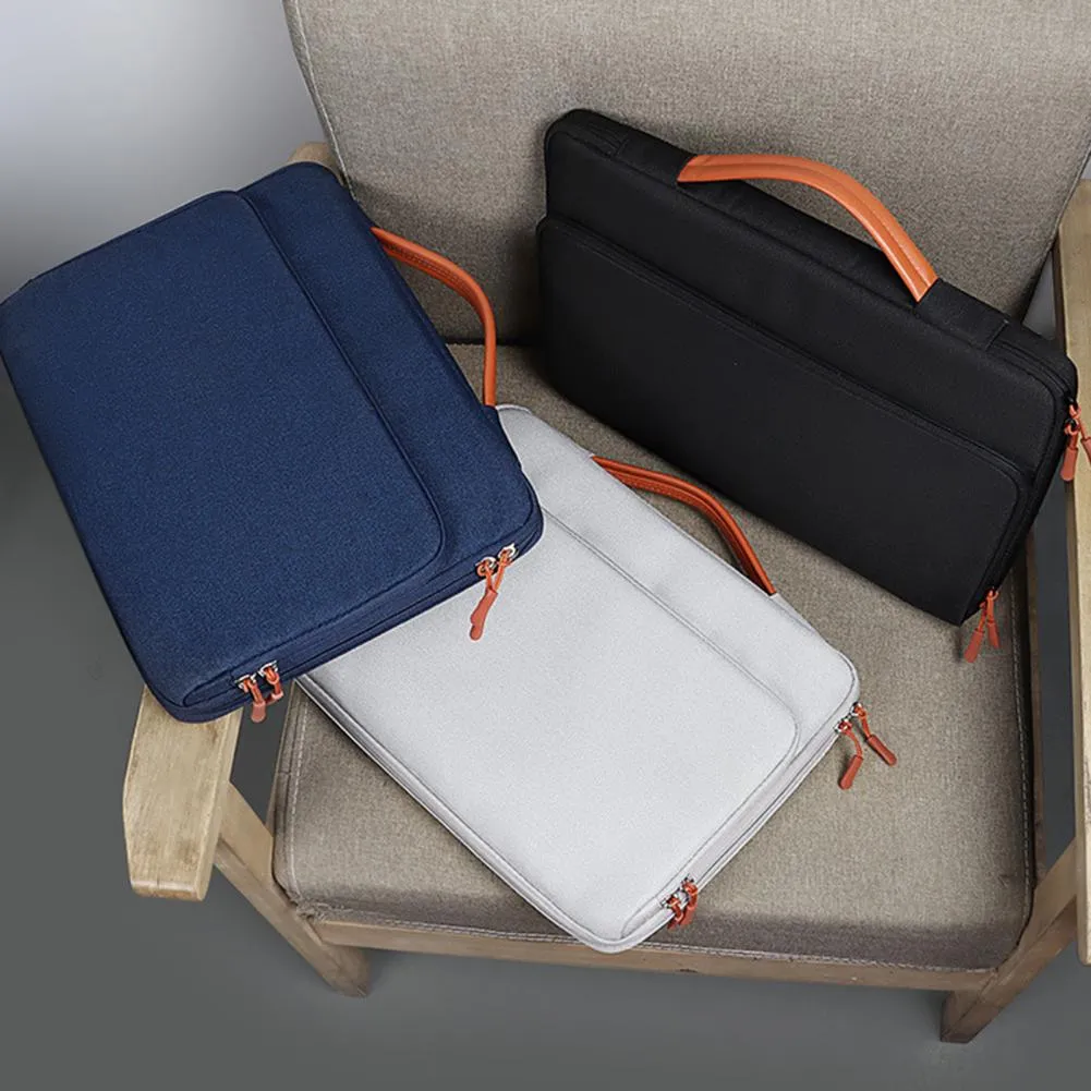 Universal Laptop Handbag 13/13 3/14 1 15 4 Inches Notebook Sleeve for Macbook Double Zipper Computer Carrying Bag Briefcase