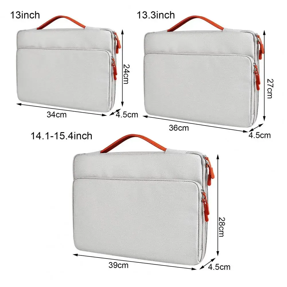 Universal Laptop Handbag 13/13 3/14 1 15 4 Inches Notebook Sleeve for Macbook Double Zipper Computer Carrying Bag Briefcase