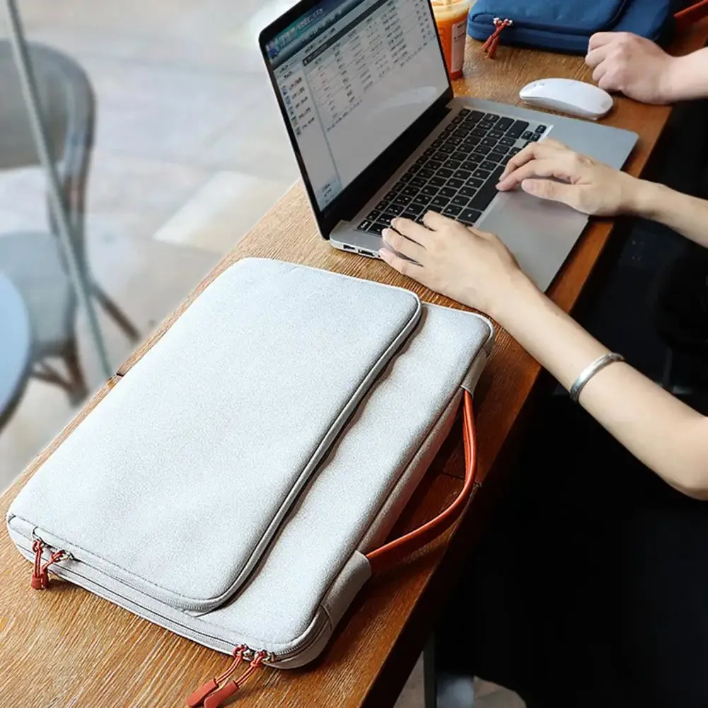Universal Laptop Handbag 13/13 3/14 1 15 4 Inches Notebook Sleeve for Macbook Double Zipper Computer Carrying Bag Briefcase