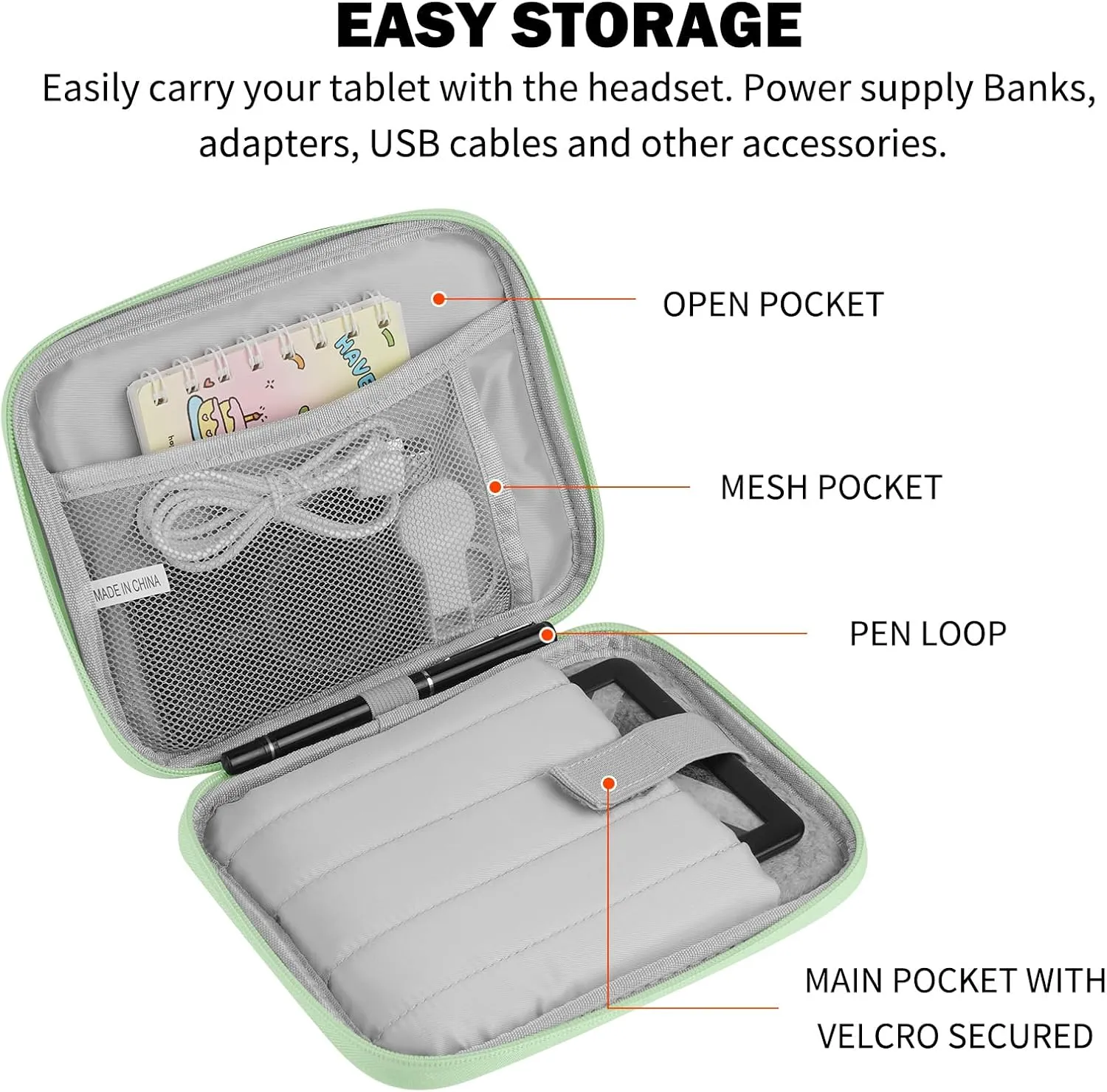 Universal Sleeve Bag for 6",6.8",7" Kindle Paperwhite/Colorsoft 2024-2012 Compatible with 6"-6.8" All-New Kindle/Kobo/Tolino/Sony,6" EReader with Anti-Drop Protective Cover,Green