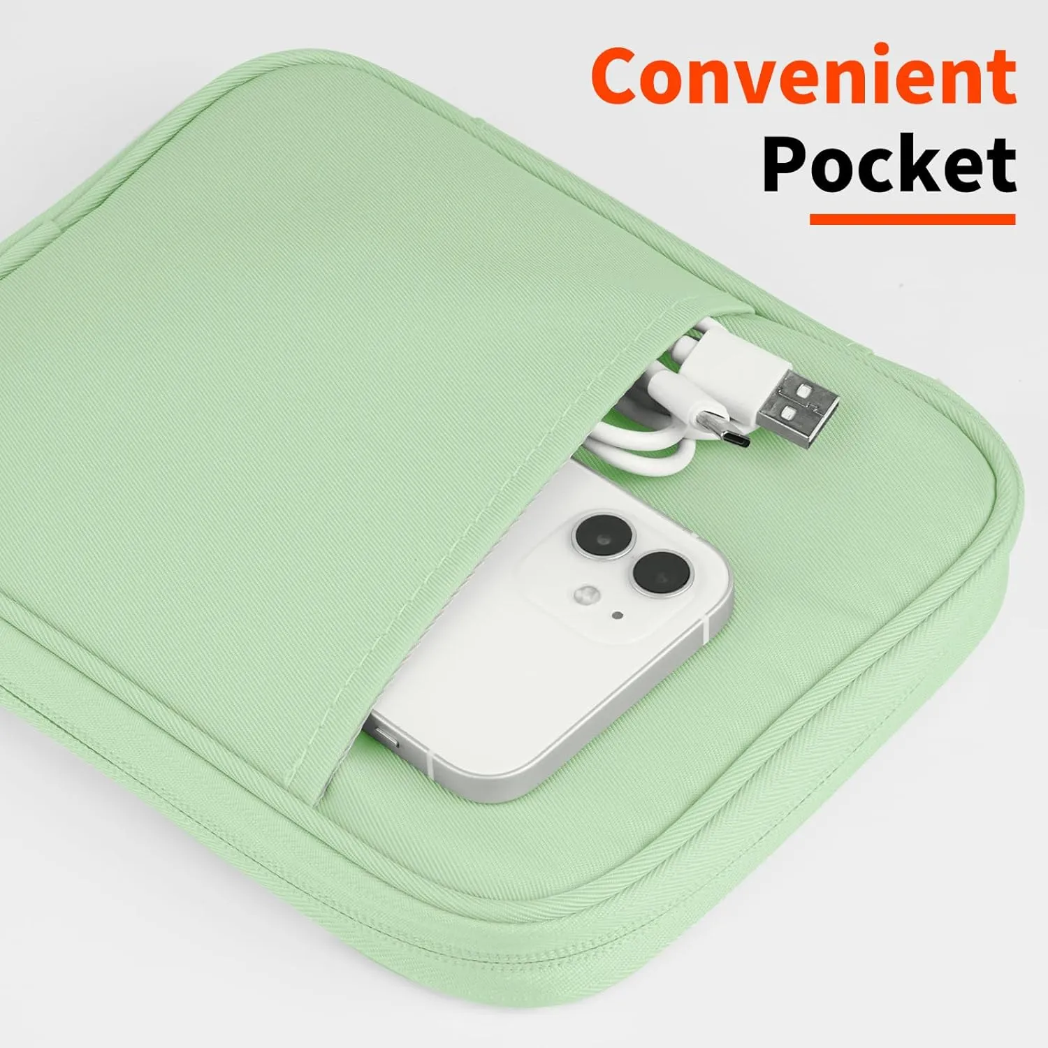 Universal Sleeve Bag for 6",6.8",7" Kindle Paperwhite/Colorsoft 2024-2012 Compatible with 6"-6.8" All-New Kindle/Kobo/Tolino/Sony,6" EReader with Anti-Drop Protective Cover,Green