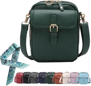 Urvashi Crossbody Leather Bag for Women, Vegan Anti Theft Side Purse Shoulder, Retro Soft Handbags with Built In Wallet