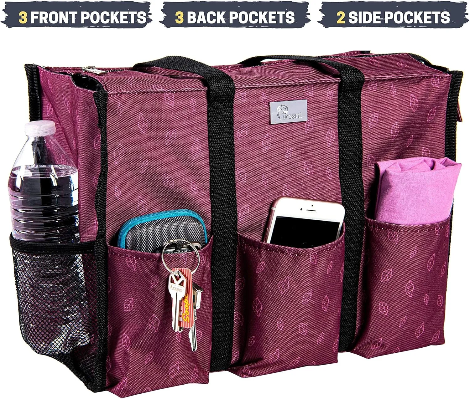 Utility Tote with Pockets & Compartments - Perfect Nurse, Teacher & Work Bag