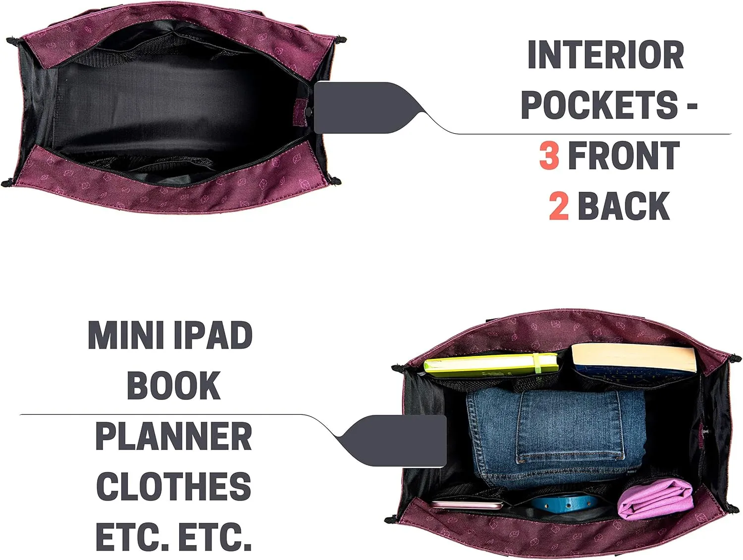 Utility Tote with Pockets & Compartments - Perfect Nurse, Teacher & Work Bag