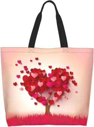 Valentine's Tote Bag Large with Interior Pocket Tote Bag Reusable by Shoulder Tote Bags Travel Bags Shopping Gift