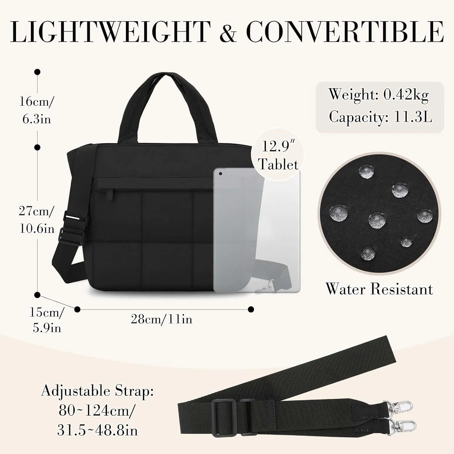 VASCHY Small Puffer Tote Bag for Women, Lightweight Mini Quilted Crossbody Cute Satchel Puffy Tote Handbag Purse for Gym