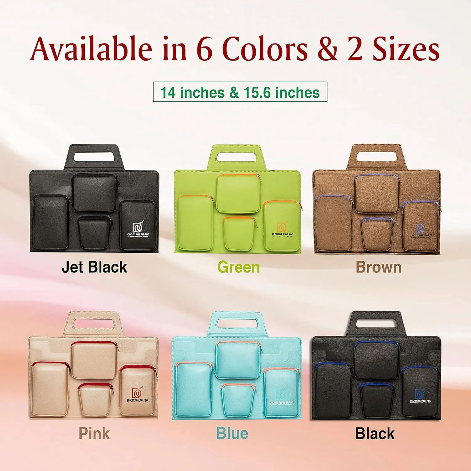 Vegan Leather Laptop Travel Bag for Men and Women 14 to 15.6 IN Notebook Sleeve with Heavy Duty Zippers