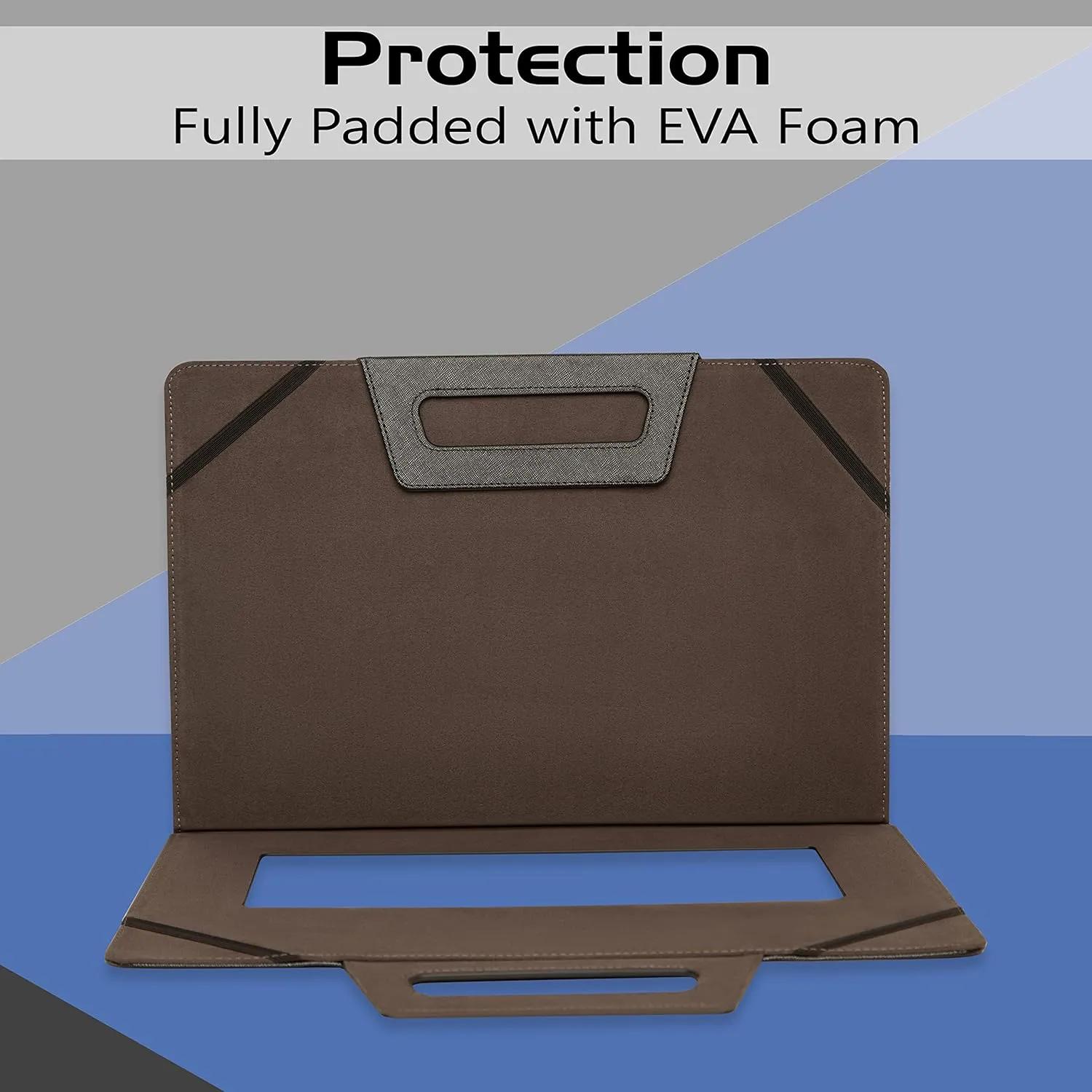 Vegan Leather Laptop Travel Bag for Men and Women 14 to 15.6 IN Notebook Sleeve with Heavy Duty Zippers