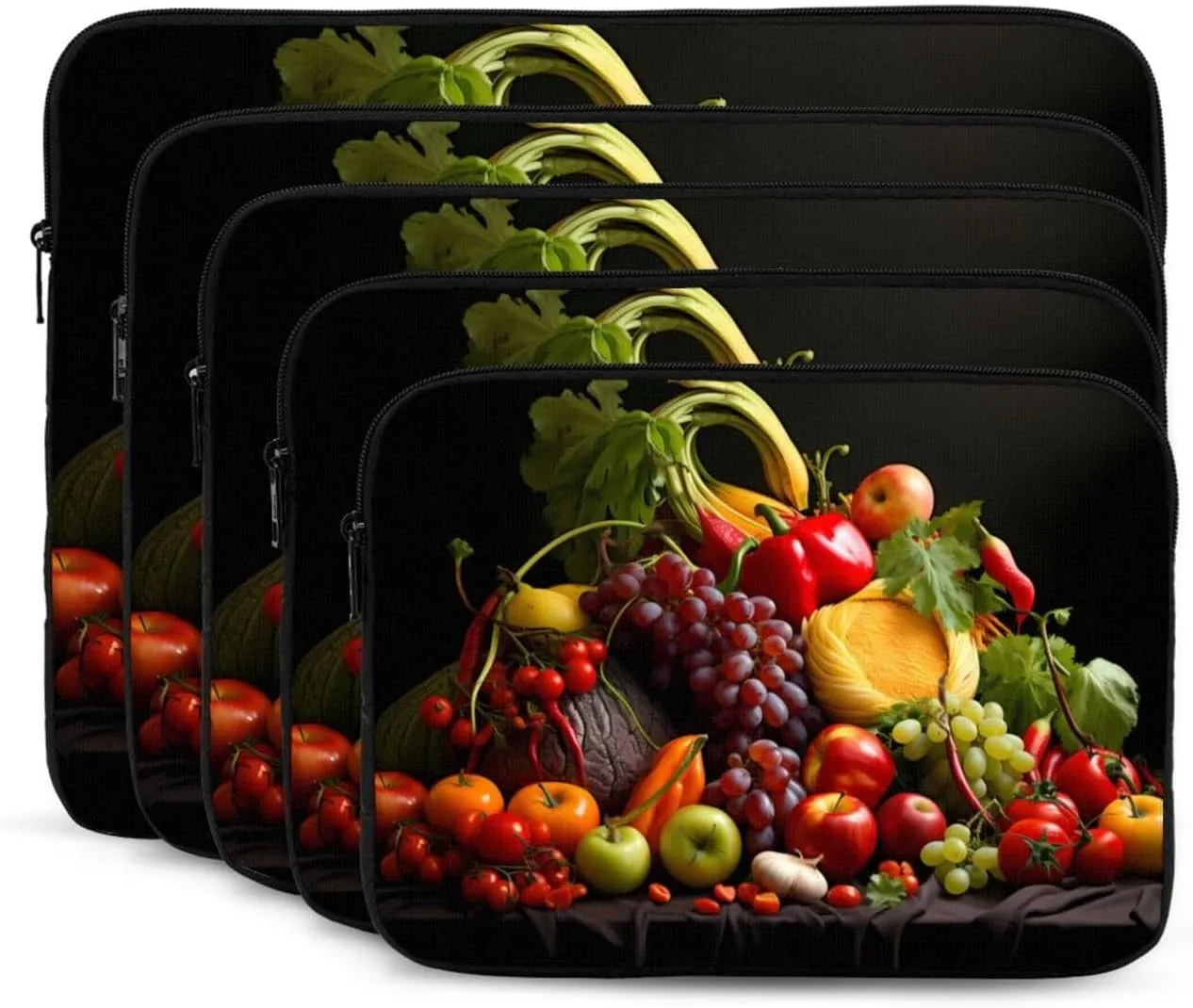 Vegetables and Fruits Pattern Shockproof Portable Laptop 17 inch Sleeve Bag for Men and Women - Ideal for Business Travel, School, and Daily Use