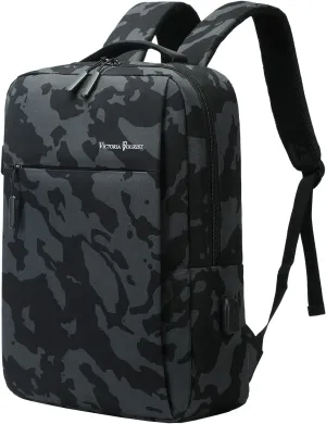 Victoriatourist Camo Backpack, Camouflage Travel Laptop Backpack, Lightweight Durable Laptop Bag with Charging Port Fashion Daypack for Men and Women Fit 15.6 Inch Laptop & Computer（Camo Blue）