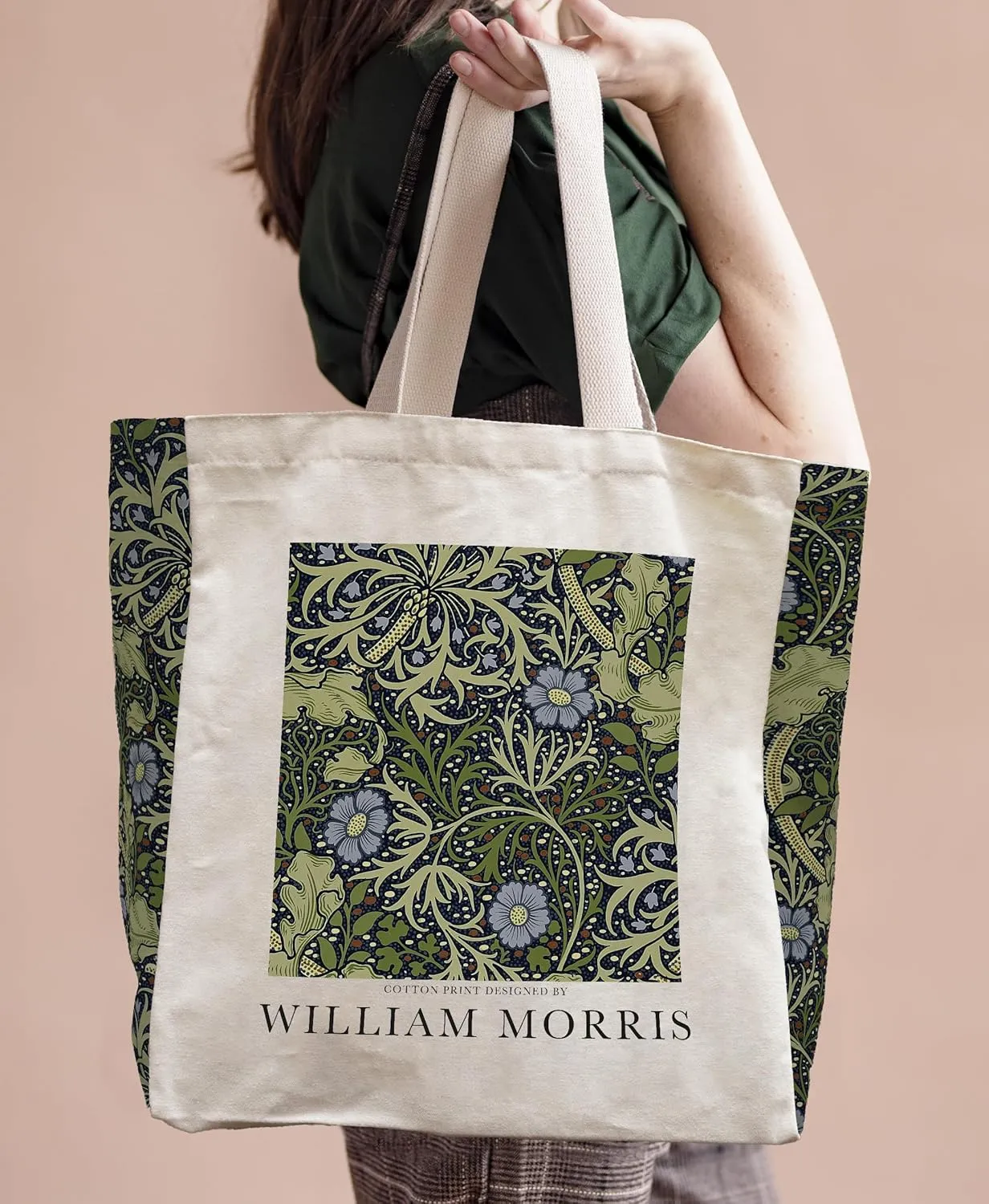Vintage Aesthetic Canvas Tote Bag Reusable Personalized Shoulder Shopping Bag,
