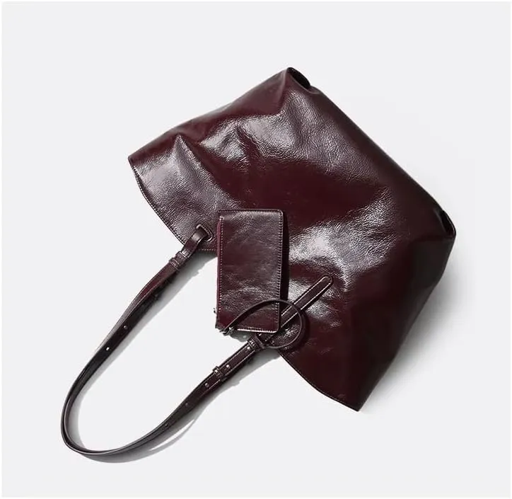 Vintage Large Capacity Genuine leather Shoulder Tote Bag
