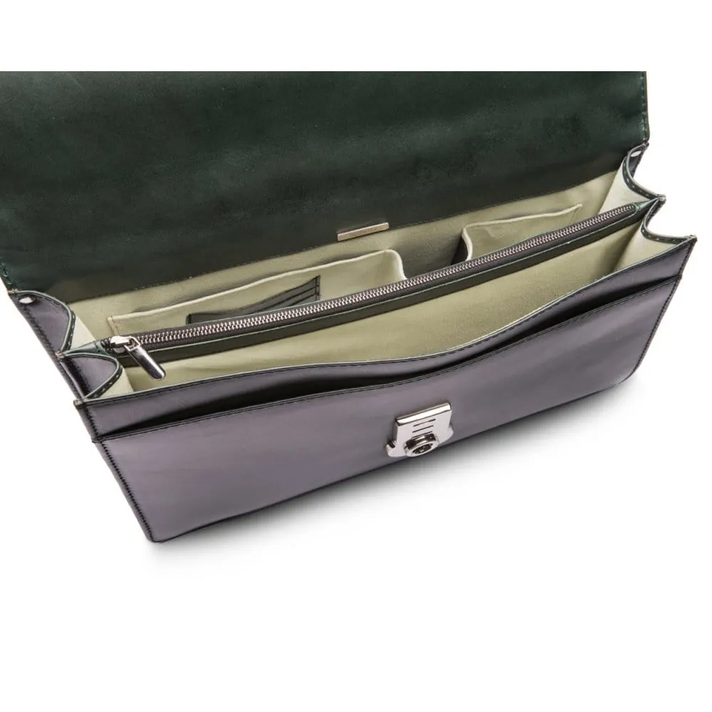 Vintage Leather Harvard Briefcase - Green