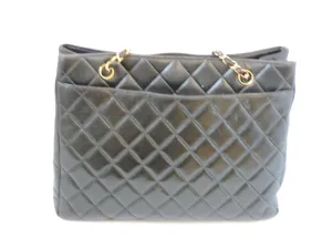 Vintage Quilted Leather Shopping Tote