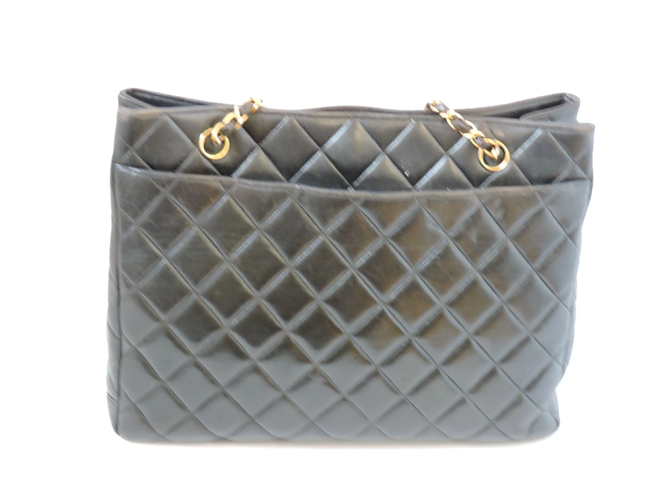 Vintage Quilted Leather Shopping Tote