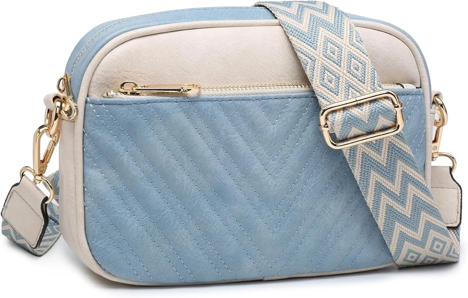 VONMAY Crossbody Purse for Women Quilted Crossbody Bags Vegan Leather Purses Small Shoulder Handbags with Wide Strap