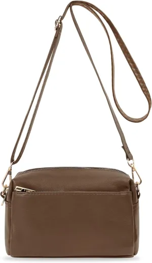 VOROLO Triple Zip Small Leather with Ajustable Strap for Women