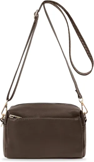 VOROLO Triple Zip Small Leather with Ajustable Strap for Women