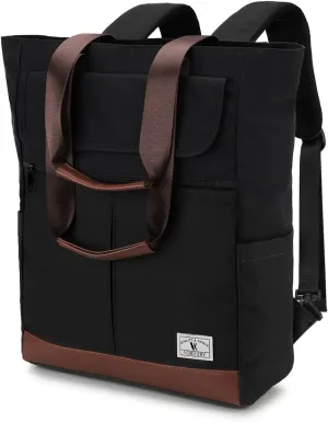 VX VONXURY Backpack for Women, 15.6 Inch Laptop Bag Water Resistant Convertible Backpack Purse for Work Travel (Black-15Inch)