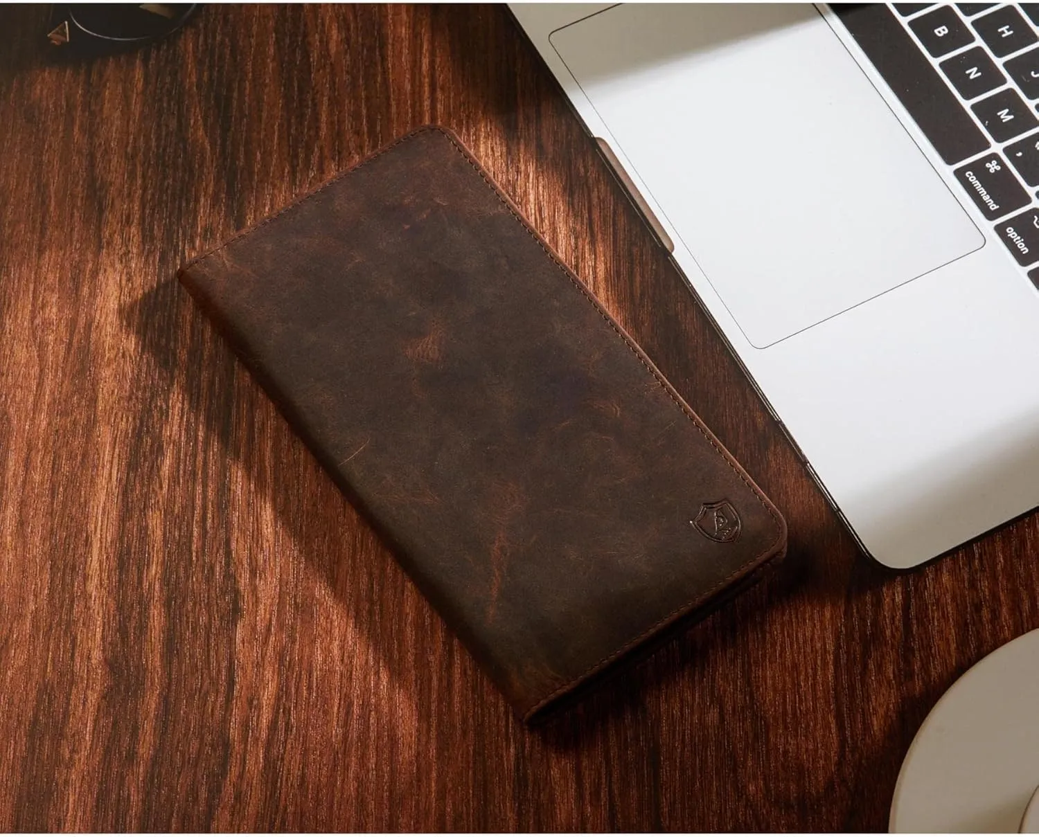 Wallet for Men Women Real Leather Long Bifold RFID Blocking Slim Stylish Credit Card Case Pen Holder with 2 ID Windows in Gift Box (Crazy Horse, Cognac)