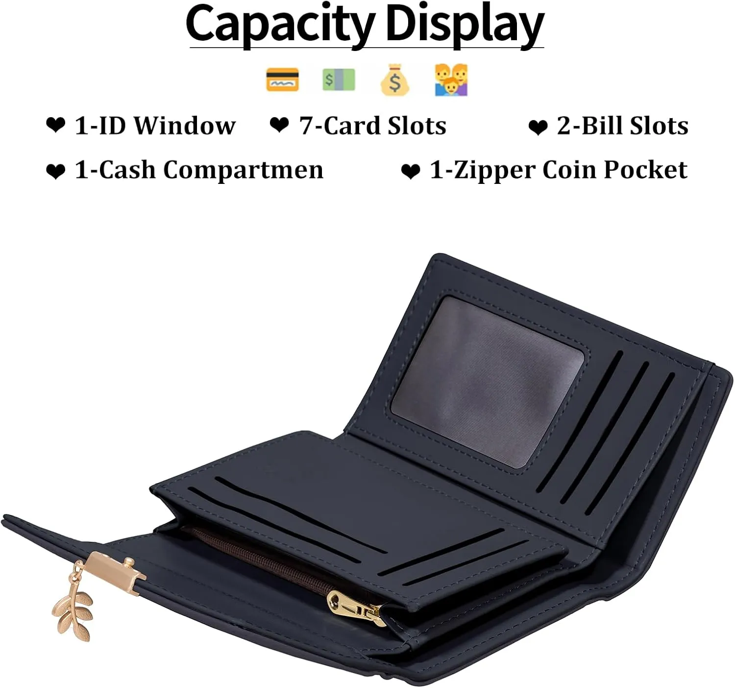 Wallet Woman Leather Small Bifold RFID Blocking Card Holder Ladies Wallet with Zipper Coin Pocket