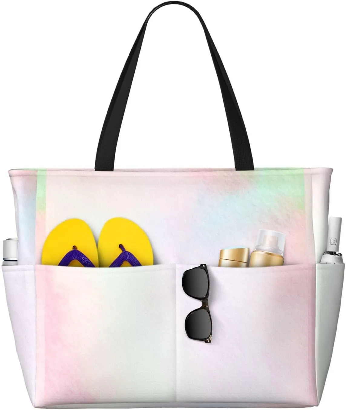 Wallpaper Shape Large Beach Tote Bag for Women Extra Large Capacity Waterproof Sandproof Pool Bag Suitable for Gym Swimming Pool Travel Groceries
