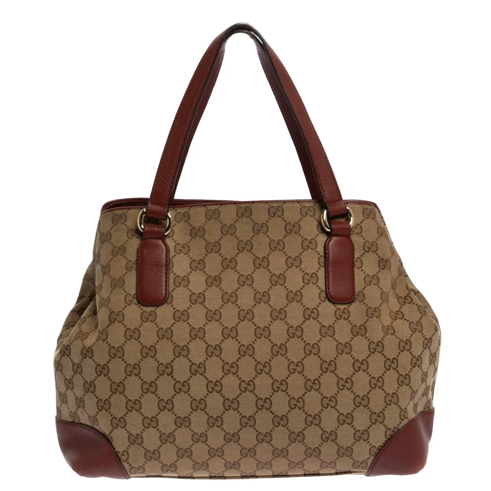 Web Leather Beige/Red Plug-and-play Medium GG and Dressage Gucci Modern Canvas Tote Supreme