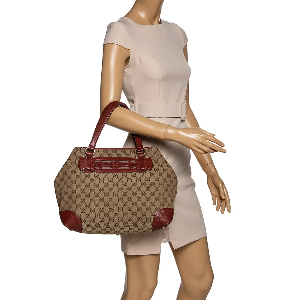 Web Leather Beige/Red Plug-and-play Medium GG and Dressage Gucci Modern Canvas Tote Supreme