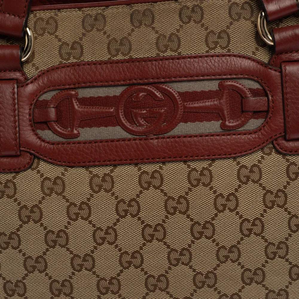 Web Leather Beige/Red Plug-and-play Medium GG and Dressage Gucci Modern Canvas Tote Supreme