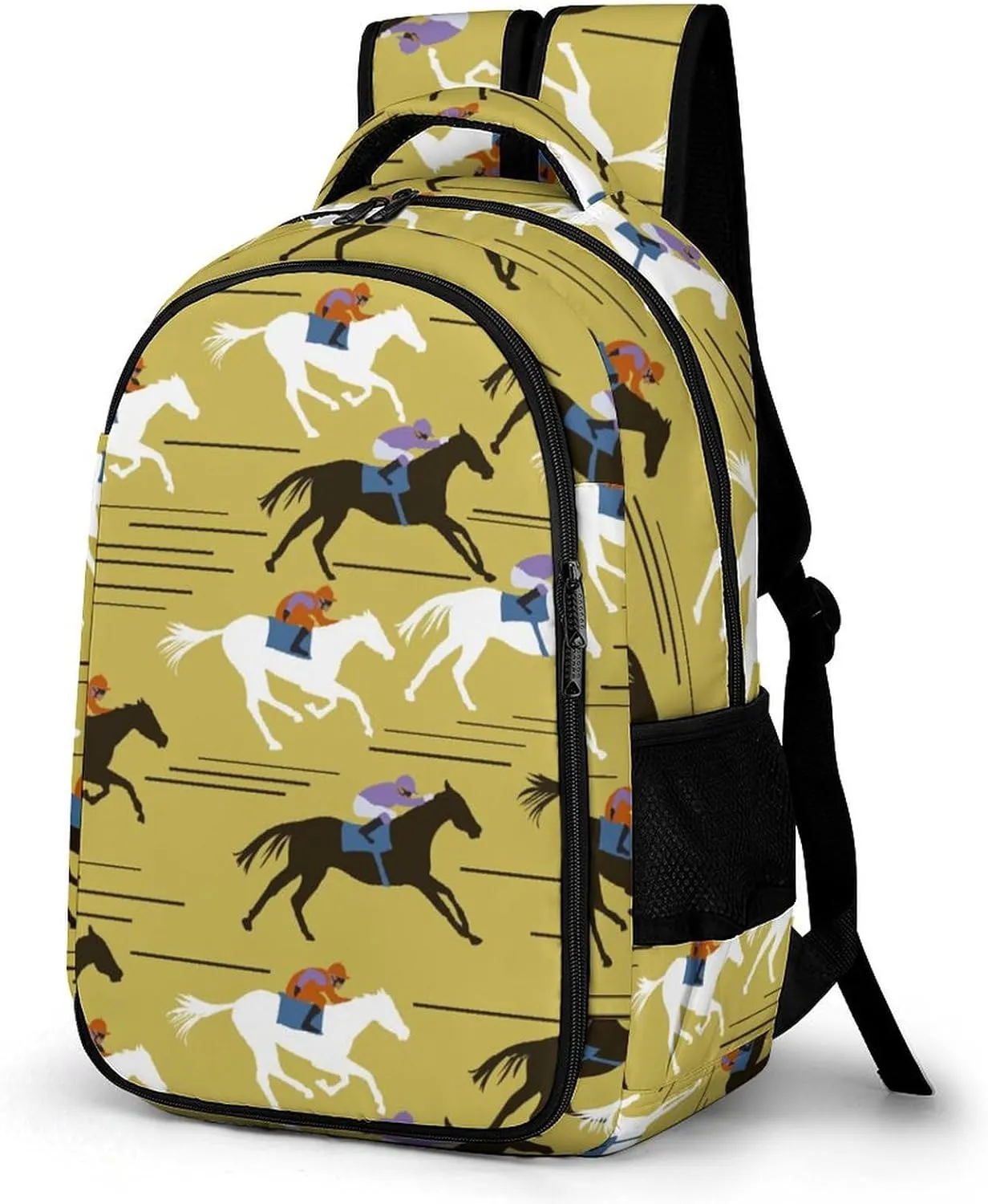 West Horsemen Races Laptop Backpack Travel Bags Daypack Durable Work Camping Hiking Back Packs for Women Men