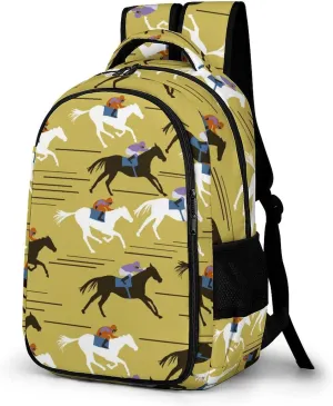 West Horsemen Races Laptop Backpack Travel Bags Daypack Durable Work Camping Hiking Back Packs for Women Men