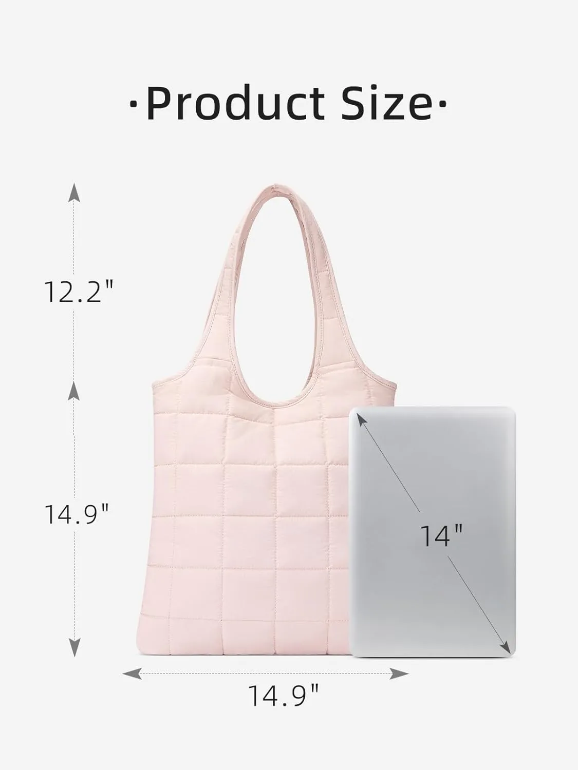 WESTBRONCO Puffer Shoulder Bag for Women Quilted Hobo Tote Bags, Lightweight Puffy Handbags, Work Bag with Laptop Compartment