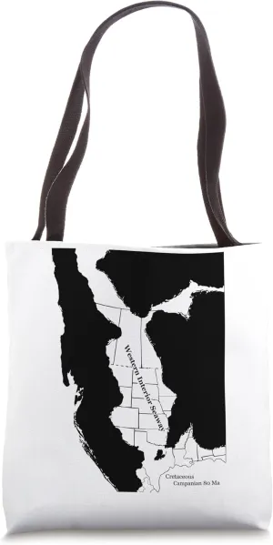 Western Interior Seaway Map: Prehistoric Style Tote Bag