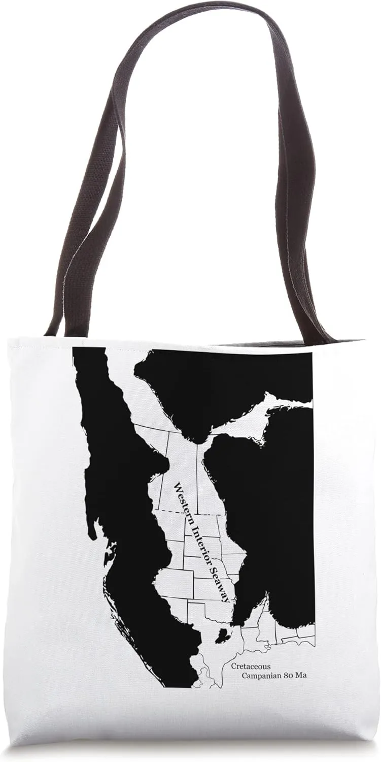 Western Interior Seaway Map: Prehistoric Style Tote Bag