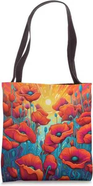 Wild poppy fields, Poppy floral designs, Poppy flower art Tote Bag