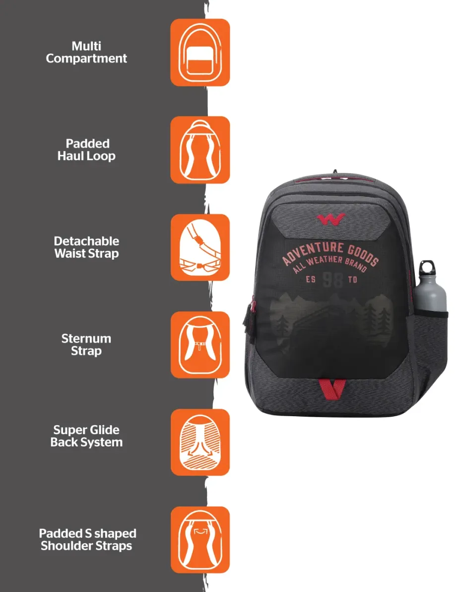 Wildcraft Blaze Pro 45 Laptop Backpack Dark Grey